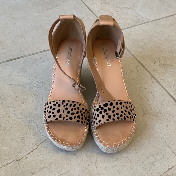 Soda cheetah print espadrilles wedge heels - Picture 2 of 7
